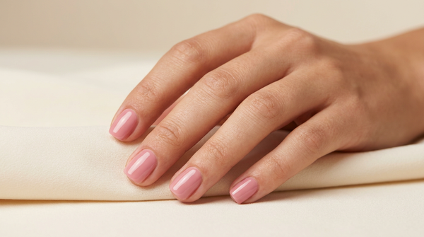 Unhas naturais saudáveis e bem cuidadas em tom rosé
