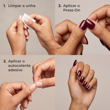 Aplicação das press-on nails passo a passo