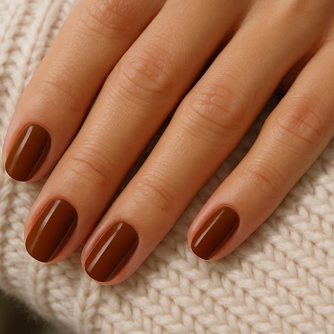 Castanho Escuro Quadrado Press Ons De Gel Suave