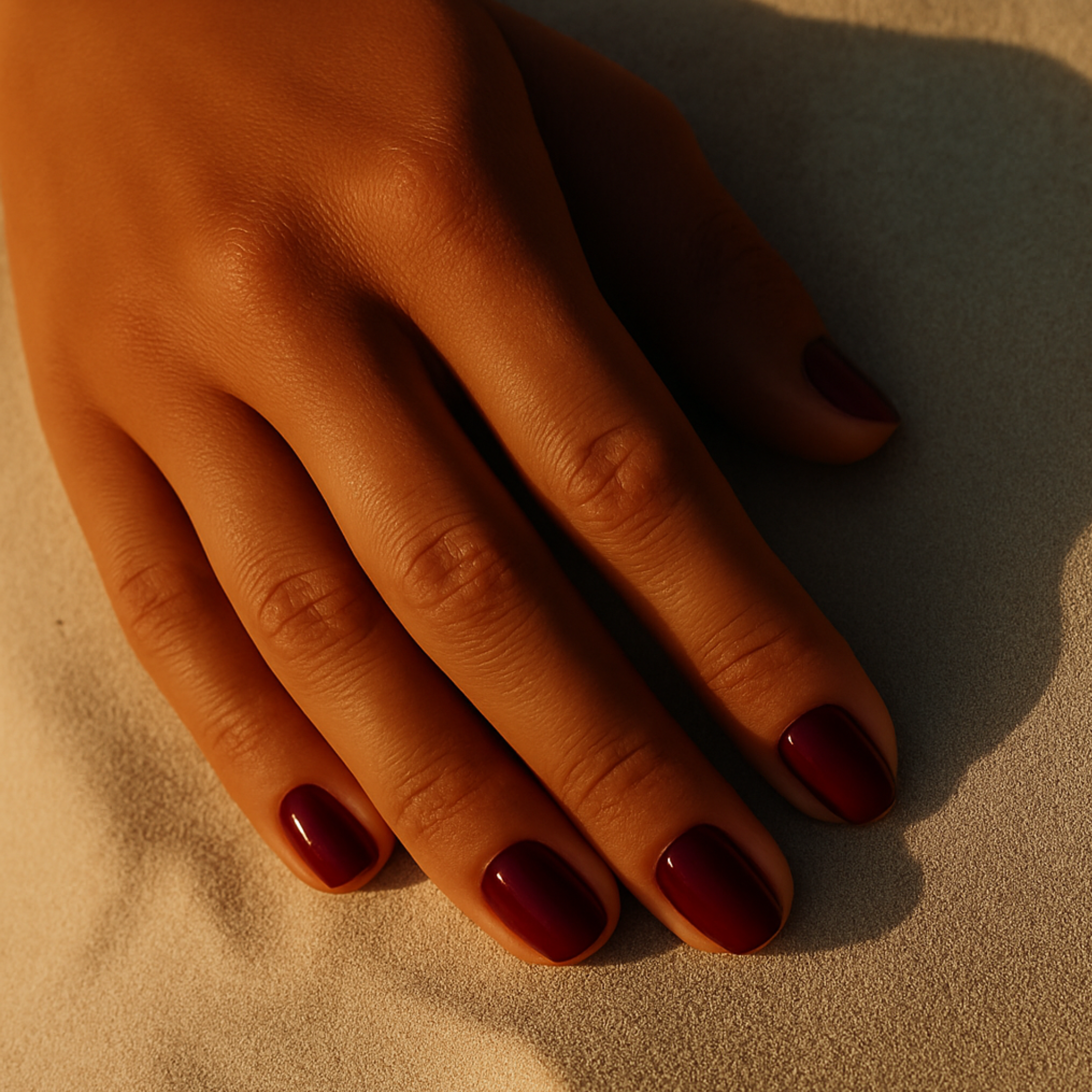 Sonho Bordô Oval Press Ons De Gel Suave