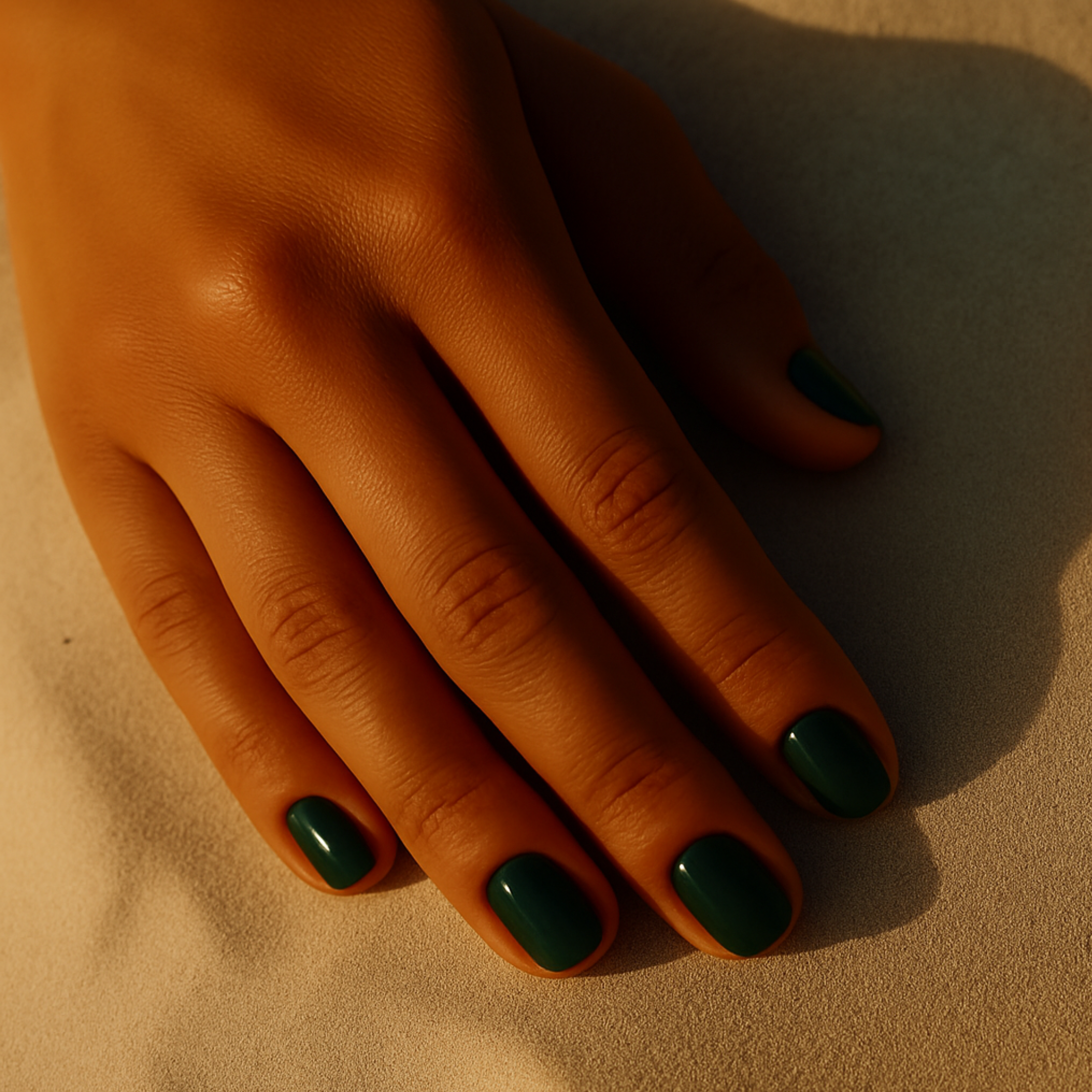 Verde Escuro Almondo Press Ons De Gel Suave