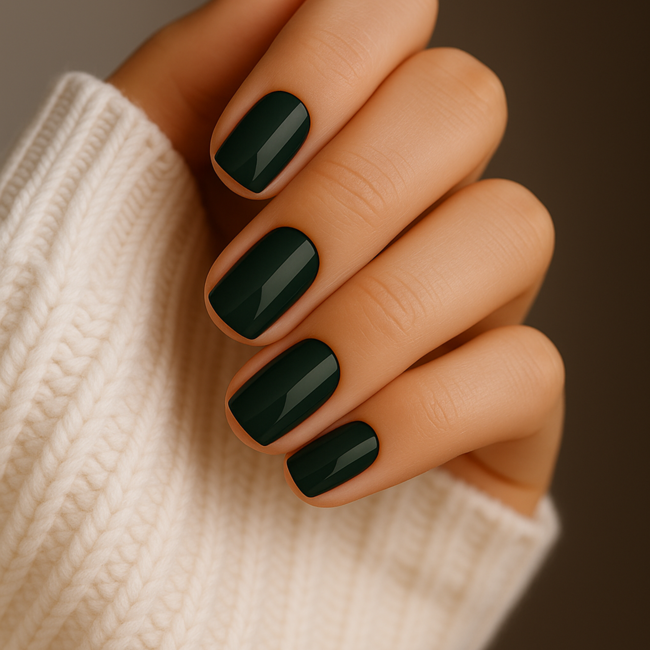 Verde Escuro Almondo Press Ons De Gel Suave