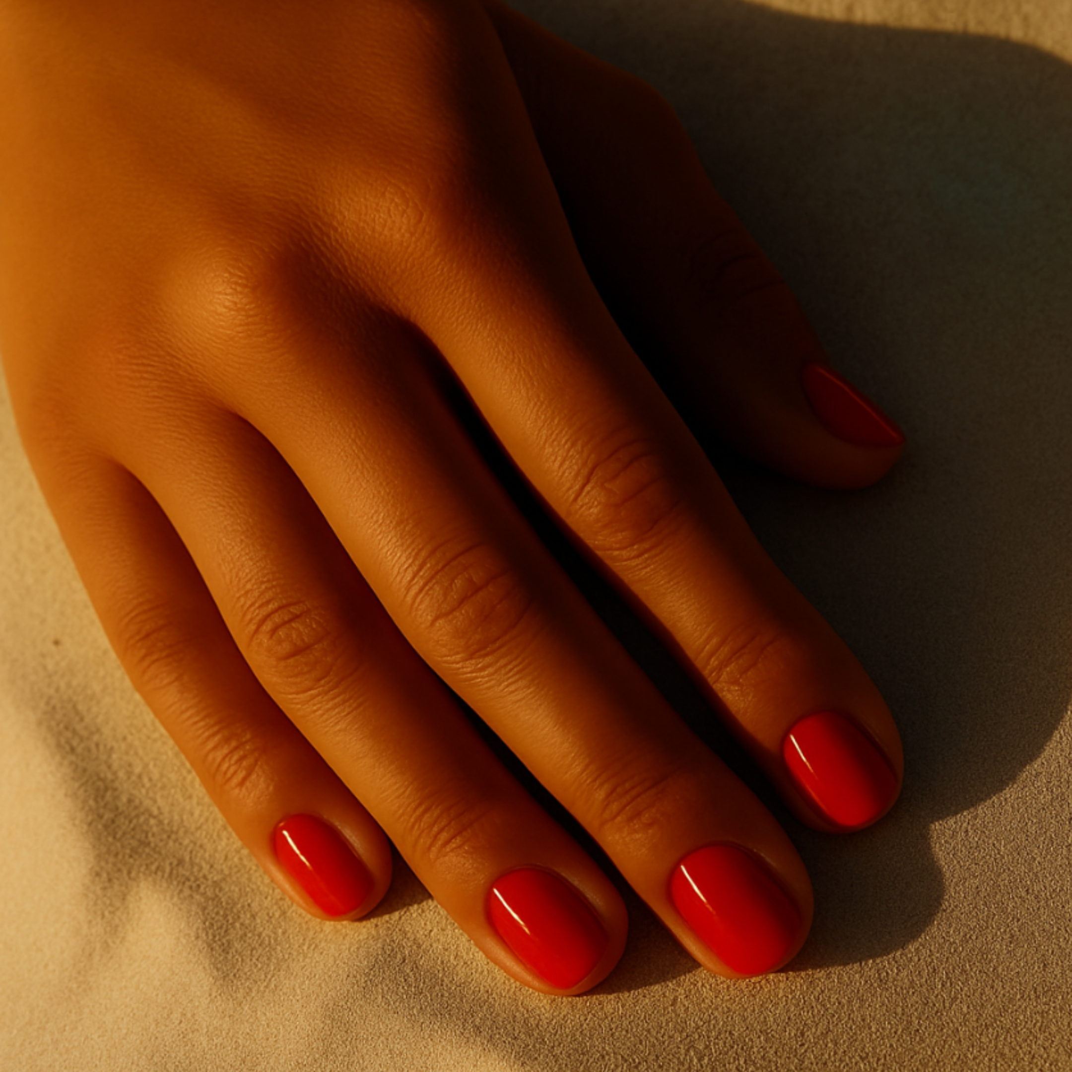 Vermelho Médio Oval Press Ons De Gel Suave