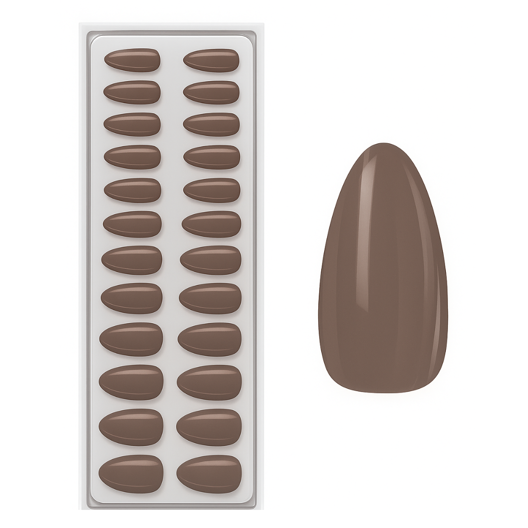 Tom Mocha Almondo Press Ons De Gel Suave