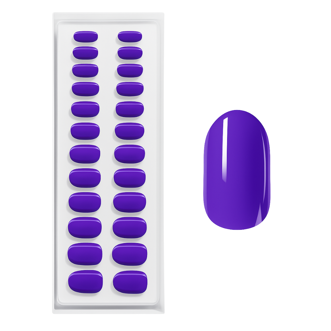 Névoa Púrpura Oval Press Ons De Gel Suave