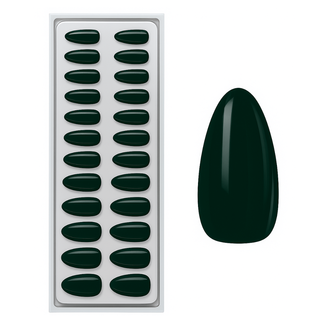 Verde Escuro Almondo Press Ons De Gel Suave