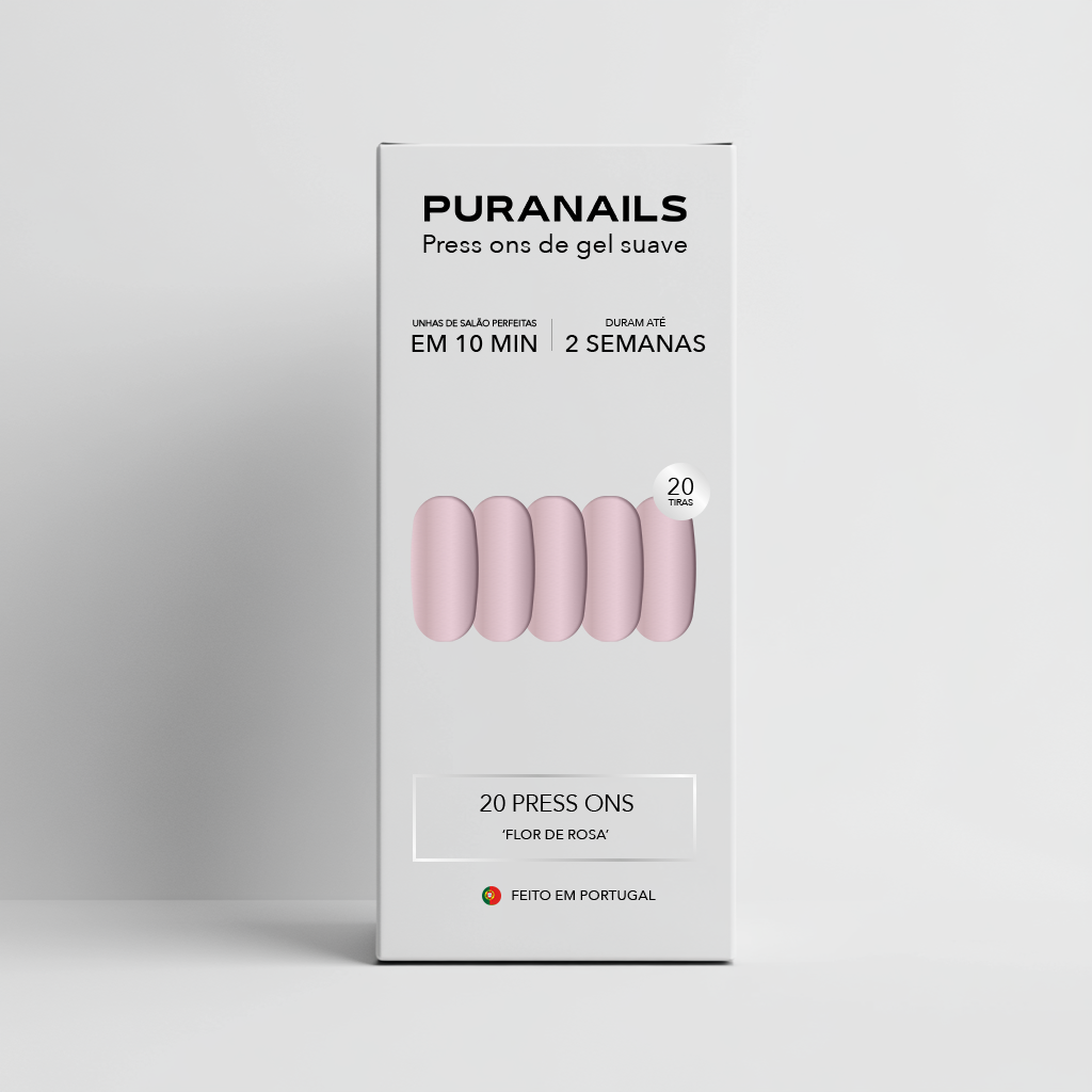 Flor de Rosa Almondo Press Ons De Gel Suave