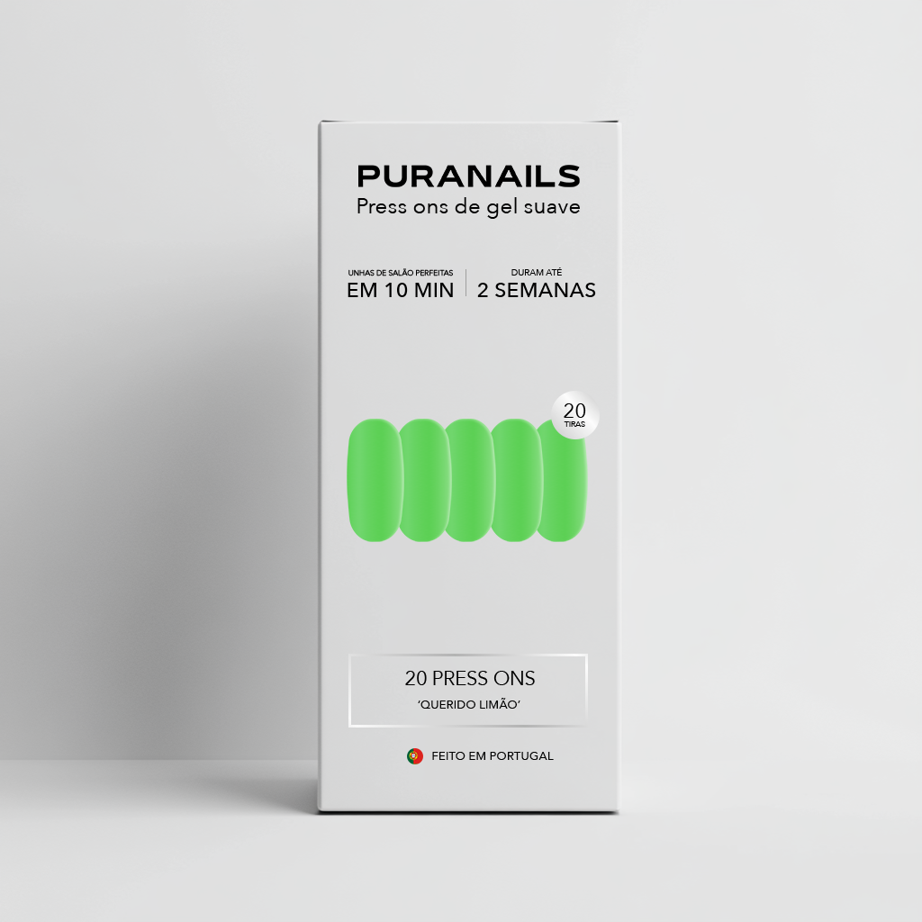 Querido Limão Almondo Press Ons De Gel Suave