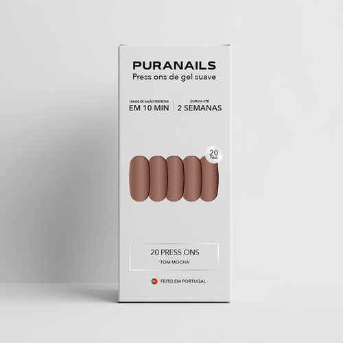 Tom Mocha Almondo Press Ons De Gel Suave