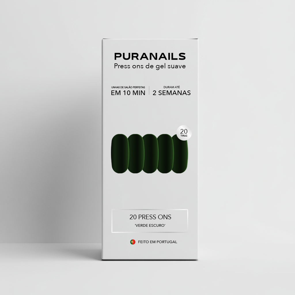 Verde Escuro Almondo Press Ons De Gel Suave