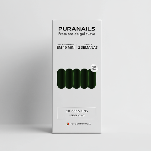 Verde Escuro Almondo Press Ons De Gel Suave