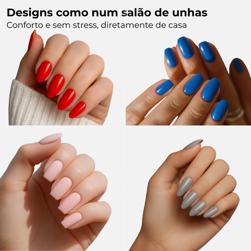 Vermelho Médio Almondo Press Ons De Gel Suave