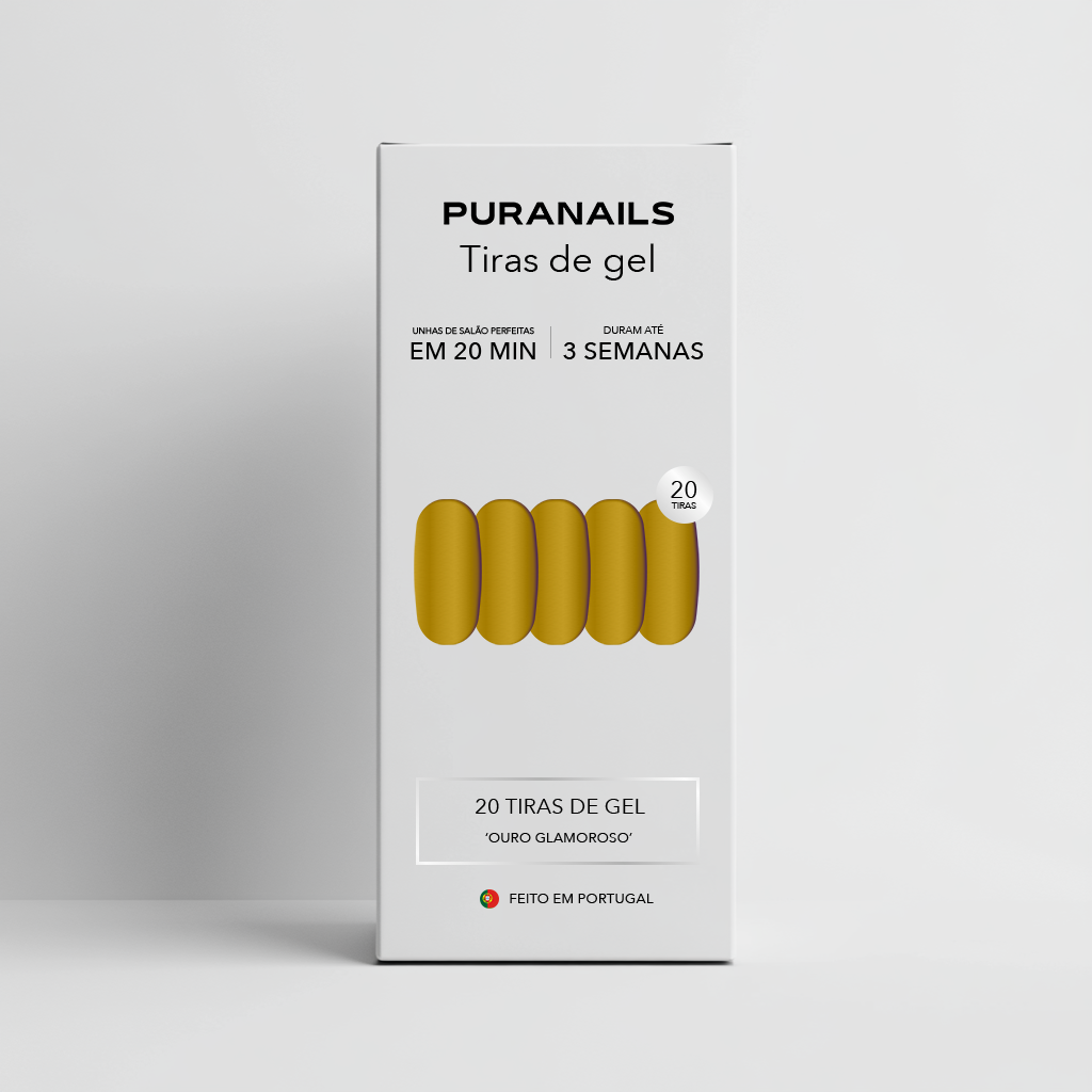 Ouro Glamoroso Tiras De Gel