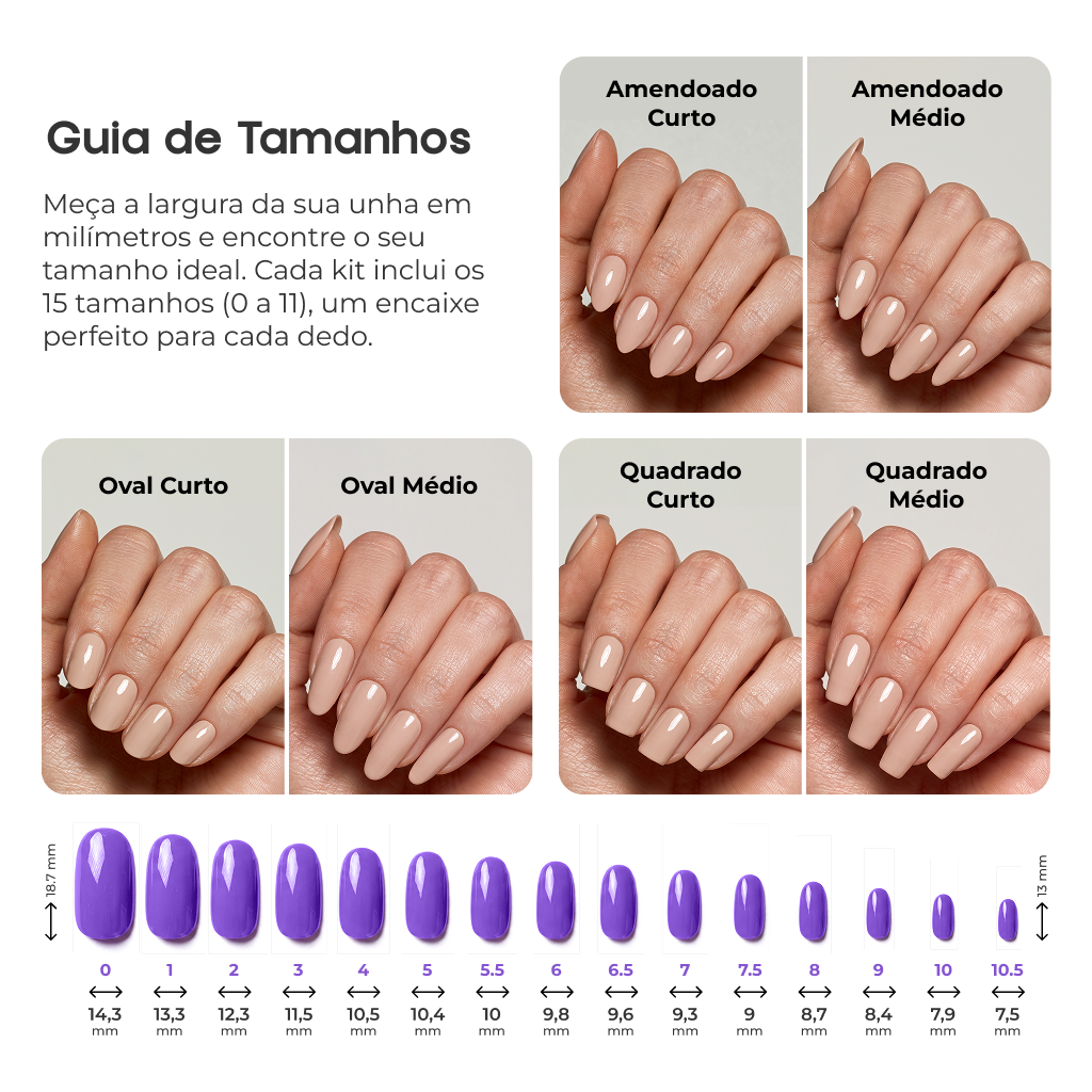 Guia de Tamanhos Puranails