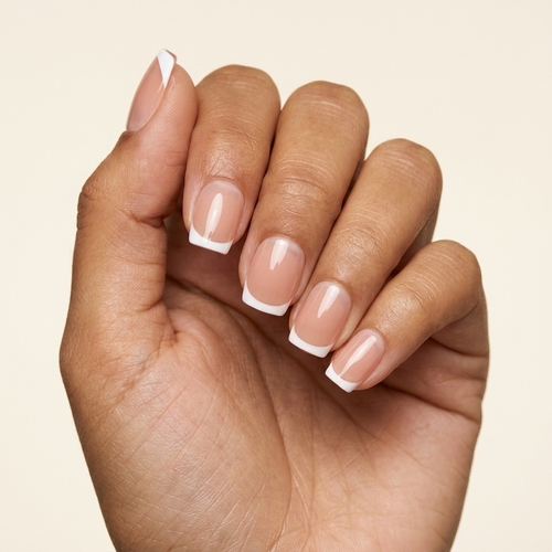 French Rosé Quadrado Curto Press Ons De Gel Suave