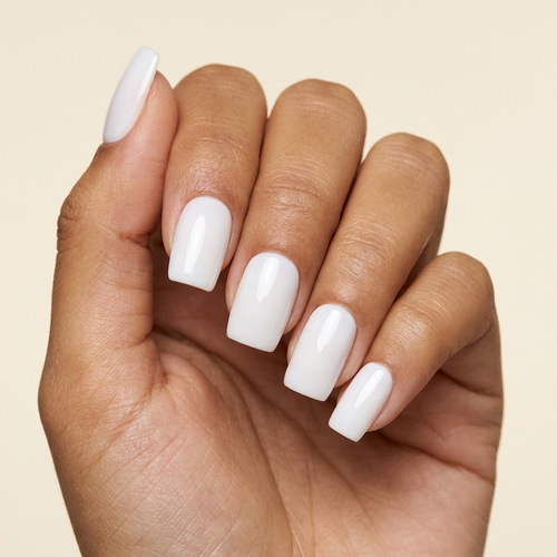 Branco Leitoso - press-on nails, Quadrado Médio