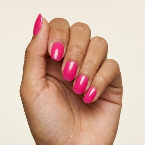 Pink Choque Oval Médio Press Ons De Gel Suave