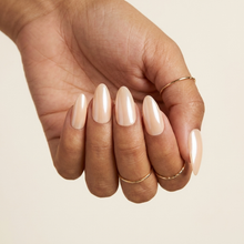 Pêssego Pérola press-on nails — vista de cima