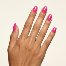 Pink Choque press-on nails — mão aberta