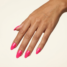 Pink Vibrante press-on nails — mão aberta