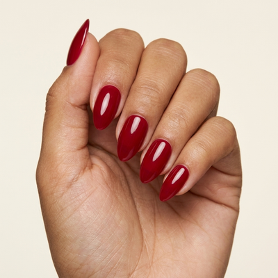 Vermelho Cereja Amendoado Médio Press Ons De Gel Suave